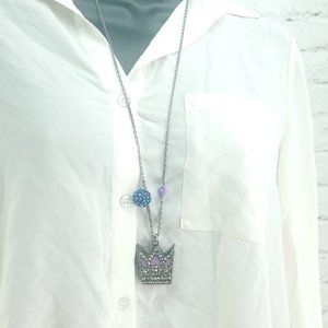 Womens Silvertone Cable Chain Lobster Clasp Charms Born To Rule Locket Necklace